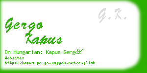 gergo kapus business card